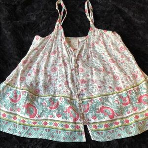 Billabong Floral Button Down Tank